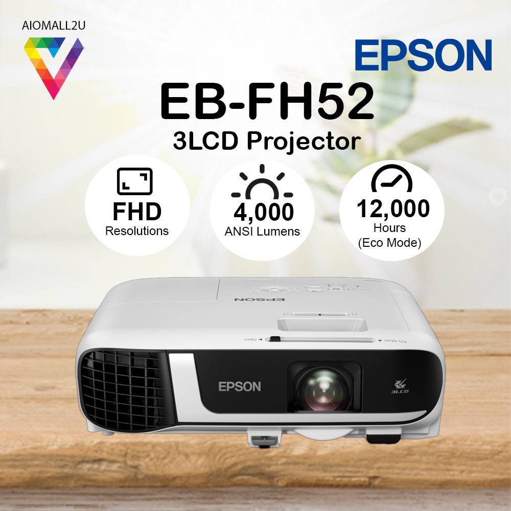 EPSON EB-FH52 Full HD 3LCD Projector (FHD, 4000LM,5.5HR)